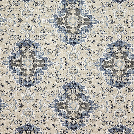 Dallington Bluebell by Carole Designer Fabric Dewdrop 100% Cotton Pakistan 25,000 WYZENBEEK DOUBLE RUBS 24 1/2" V, 13 1/2" H HD 54" - Swanky Fabrics -