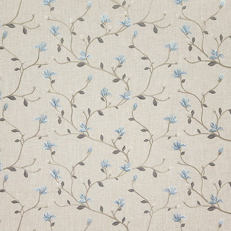 Season Opener Bluebell by Carole Designer Fabric Dewdrop 52% Polyester, 21% Viscose, 18% Cotton, 9% Linen India N/A 9 1/2" V, 16 3/4" H 51" - Swanky Fabrics -