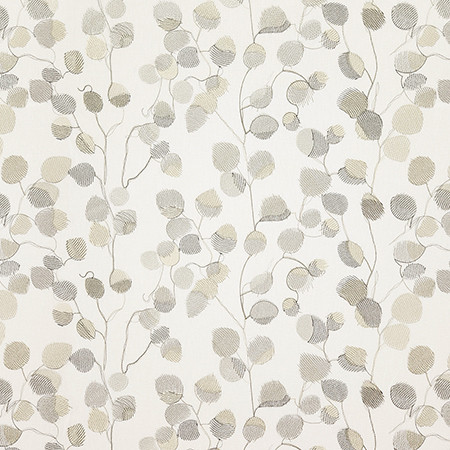 Be The Magic Neutral by Carole Designer Fabric Earth & Stone Base: 72% Cotton, 28% Polyester. Embr: 100% Polyester India 30,000 WYZENBEEK DOUBLE RUBS 12 3/8" V, 26 3/4" H 53.25" - Swanky Fabrics -