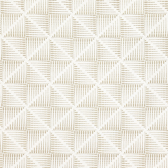 Jagged Edges Flax by Carole Designer Fabric Earth & Stone Base: 52% Polyester, 48% Cotton, Embr: 100% Spun Polyester India 51,000 WYZENBEEK DOUBLE RUBS 6 1/4" V, 6 1/4" H 52" - Swanky Fabrics -