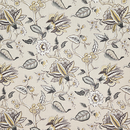 Carole Fabric Our Tradition Linen Earth & Stone 100% Cotton India 27" V, 13 1/2" H HD 54" - My Fabric Connection -