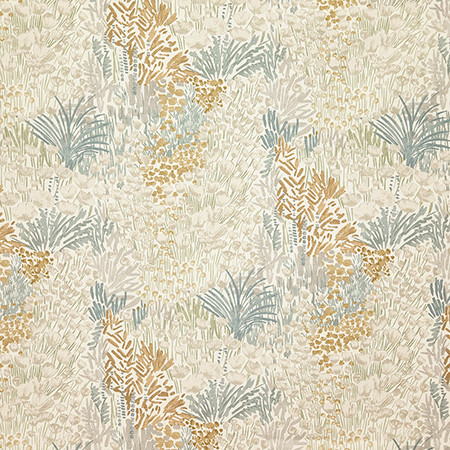 Blooming Meadow Flaxen by Carole Designer Fabric Evergreen 100% Cotton India 12,000 WYZENBEEK DOUBLE RUBS 27 1/2" V, 13 3/4" H HD 55" - Swanky Fabrics -