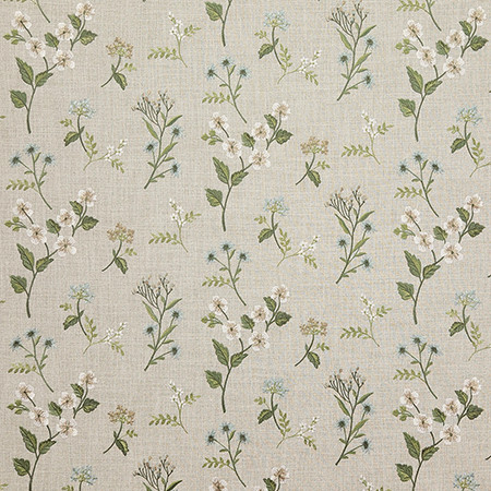 Festival Of Blooms Serenity by Carole Designer Fabric Evergreen Base: 100% Polyester. Embr: 100% Polyester India 58,000 WYZENBEEK DOUBLE RUBS 12 1/2" V, 13 1/4" H HD 51" - Swanky Fabrics -