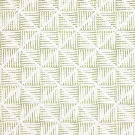 Carole Fabric Jagged Edges Celery Evergreen Base: 52% Polyester, 48% Cotton, Embr: 100% Spun Polyester India 6 1/4" V, 6 1/4" H 52" - My Fabric Connection -
