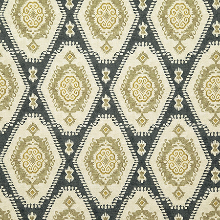 Carole Fabric Thornwood Graphite Evergreen 100% Cotton Spain 18" V, 4 1/2" H HD 54" - My Fabric Connection -