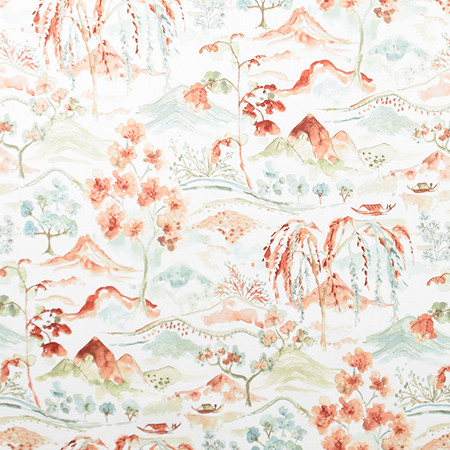 Carole Fabric A Day Off Clay Harvest 100% Cotton Spain 27" V, 13 1/2" H HD 54" - My Fabric Connection -