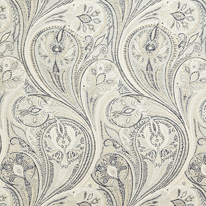 Tempting Thoughts Indigo by Carole Designer Fabric In The Details 50% Polyester, 42% Cotton, 8% Linen India 9,000 Wyzenbeek Double Rubs 27 1/4" V, 13 3/4" H 54" - Swanky Fabrics -