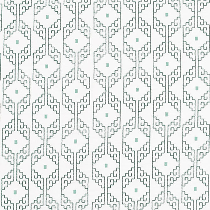 Our Corner Grass by Carole Designer Fabric Jade 75% Cotton, 25% Spun Polyester India N/A 5" V, 5 3/4" H 52" - Swanky Fabrics -