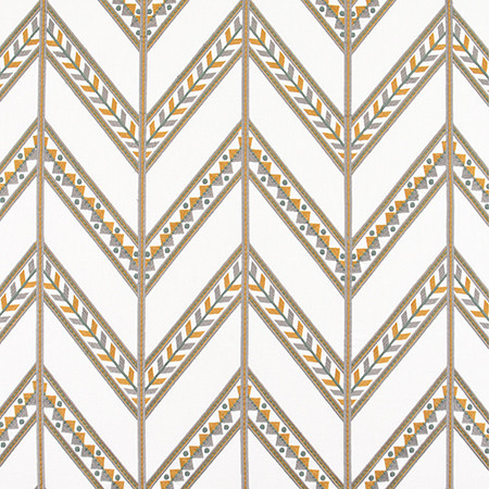 Carole Fabric At This Moment Dijon Moonstone 60% Polyester, 40% Cotton India 15 1/8" V, 12 3/8" H 50.75" - My Fabric Connection -