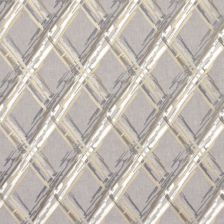 Carole Fabric Broken Diamonds Ashen Moonstone 52% Cotton, 48% Polyester India 9" V, 6 1/2" H 52.5" - My Fabric Connection -