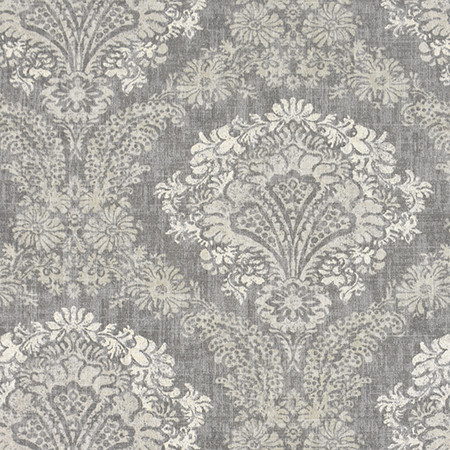 Maryland Avenue Grey by Carole Designer Fabric Moonstone 100% Cotton-Soil Repellent Usa 50,000 Wyzenbeek Double Rubs 26 3/4" V, 27 3/4" H HD 56.5" - Swanky Fabrics -