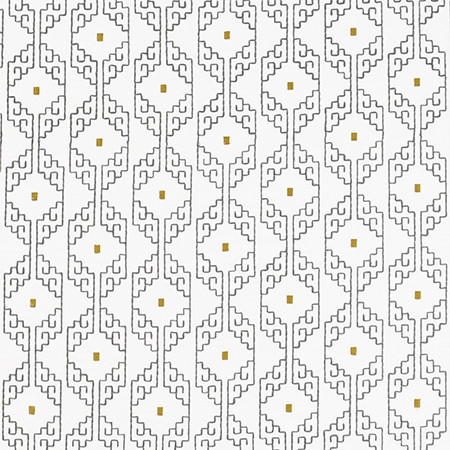 Carole Fabric Our Corner Mica Moonstone 75% Cotton, 25% Spun Polyester India 5" V, 5 3/4" H 52" - My Fabric Connection -