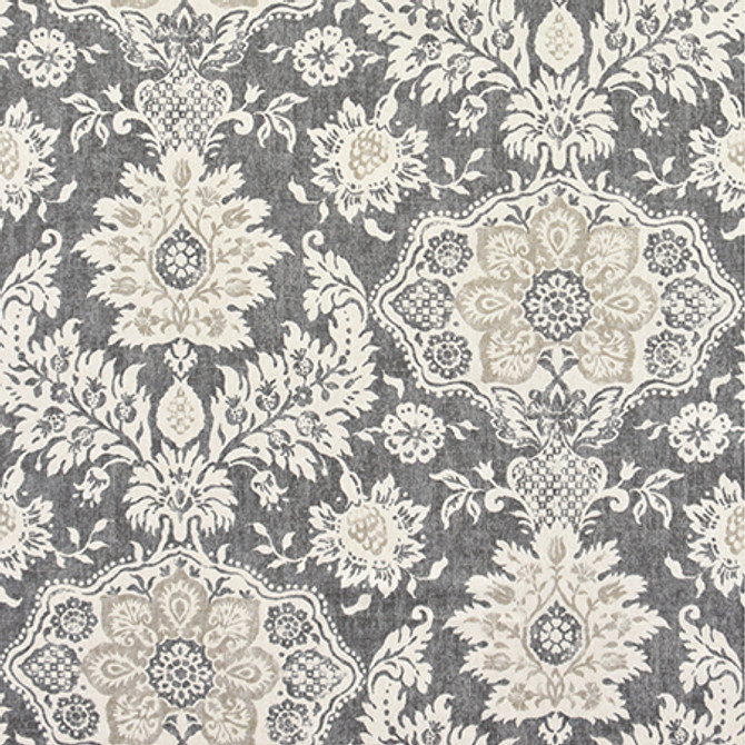 Carole Fabric Palmetto Bluff Metal Moonstone 100% Cotton-Soil Repellent Usa 26 1/4" V, 27" H HD 56.5" - My Fabric Connection -