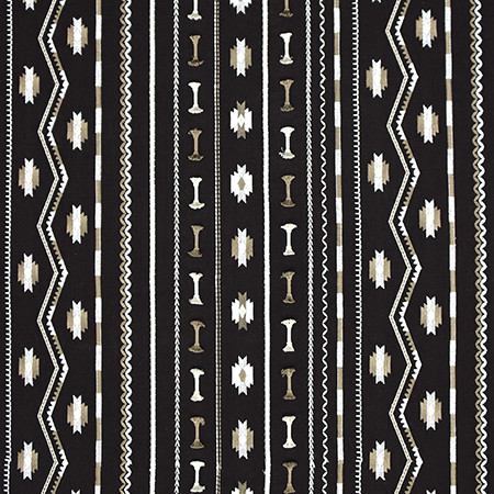 Carole Fabric Put A Bow On It Noir Moonstone 52% Cotton, 48% Polyester India 9 1/4" V, 17 3/8" H 52.25" - My Fabric Connection -