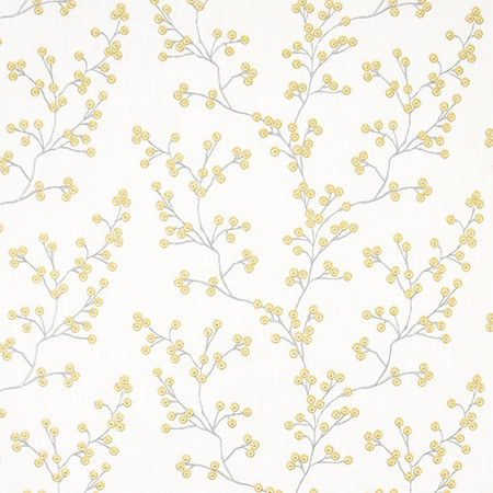 Carole Fabric Sweet Treat Dandelion Moonstone 73% Cotton, 27% Polyester India 9 1/8" V, 18 1/4" H 54.5" - My Fabric Connection -