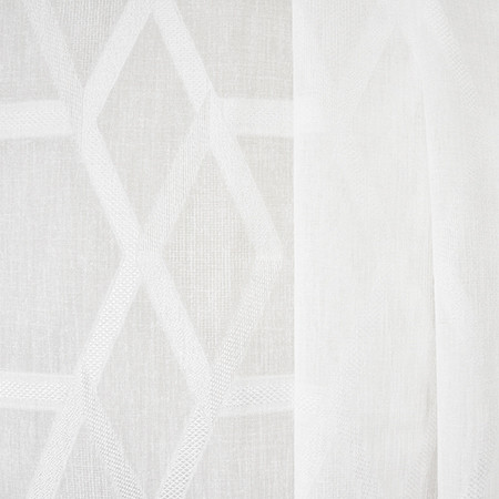 Carole Fabric Flip Over White Sheer Luxury 100% Polyester TURKEY 5 7/8" V, 15 1/8" H 118" - My Fabric Connection -