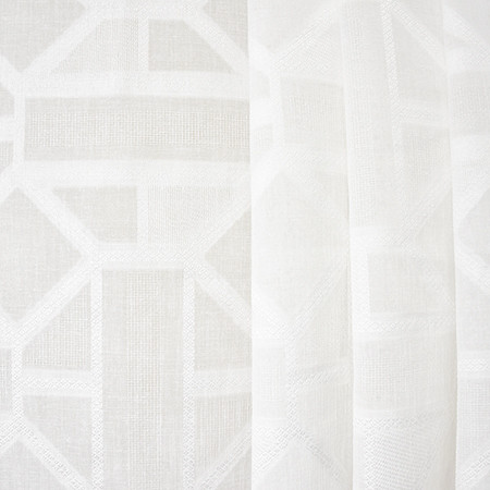 Carole Fabric Into View White Sheer Luxury 100% Polyester TURKEY 5 7/8" V, 15 1/8" H 118" - My Fabric Connection -