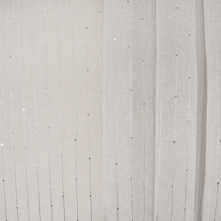 Carole Fabric Let You Go Natural Sheer Luxury 91% Polyester, 9% Cotton-Weighted Hem TURKEY 1" V 120" - My Fabric Connection -