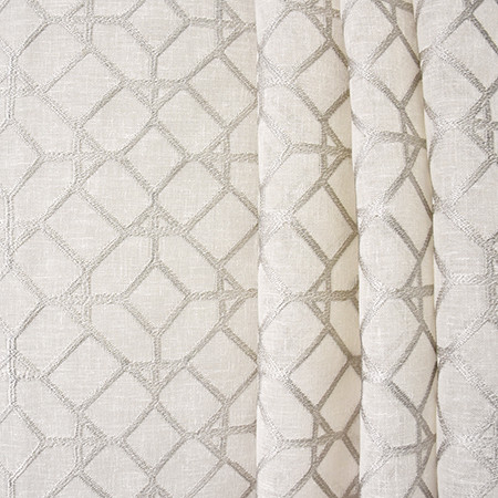 Love For All Silver by Carole Designer Fabric Sheer Luxury Base: 80% Polyester, 20% Cotton. Embr: 100% Viscose INDIA N/A 6 1/2" V, 6 1/4" H 104" - Swanky Fabrics -