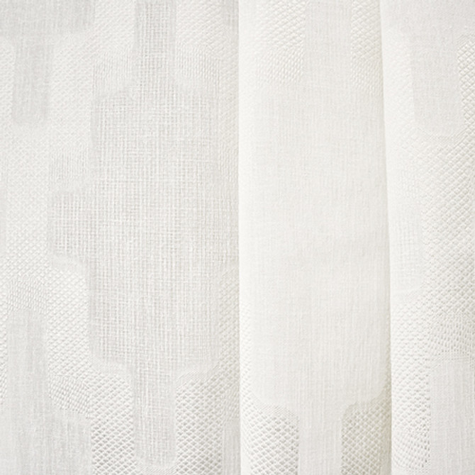 On Behalf Ivory by Carole Designer Fabric Sheer Luxury 100% Polyester TURKEY N/A 15 1/4" V, 6" H 118" - Swanky Fabrics -