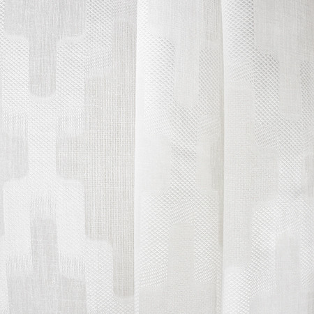 On Behalf White by Carole Designer Fabric Sheer Luxury 100% Polyester TURKEY N/A 15 1/4" V, 6" H 118" - Swanky Fabrics -