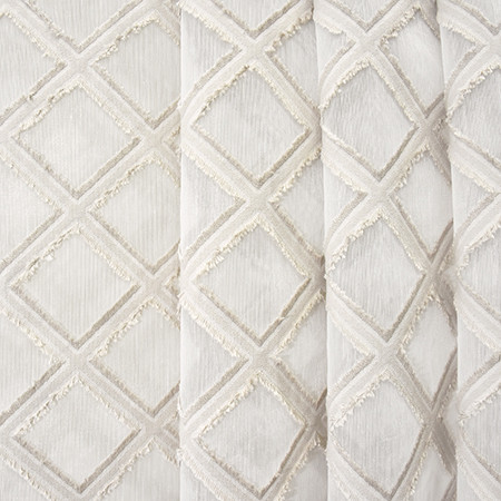 Stay True Natural by Carole Designer Fabric Sheer Luxury 89% Polyester, 11% Cotton INDIA N/A 3 1/2" V, 3 3/8" H 122" - Swanky Fabrics -