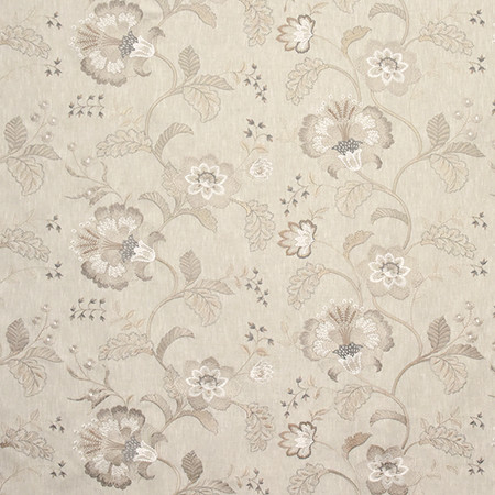 Beside Me Dune by Carole Designer Fabric Wallflower Base: 77% Polyester, 23% Cotton. Embr: 100% Rayon INDIA 6,000 Wyzenbeek Double Rubs 12 3/8" V, 26" H 51.75" - Swanky Fabrics -