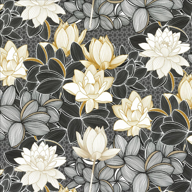 Kasmir Fabric Lecanto Noir  1476 100% Cotton  TURKEY  </p><p>Repeat: Horizontal: 54 inches and Vertical: 24 7/8 inches 54  - My Fabric Connection -