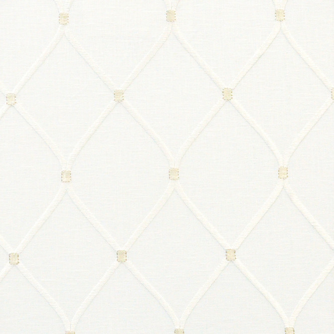 Maxwell Fabric CLEAT 229 IVORY COLOR THEORY-VOL.VI ALABASTER 52% COTTON/25% RAYON/18% POLYESTER/5% LINEN INDIA V-6"H-3.75" 54"EMB.52" - My Fabric Connection -