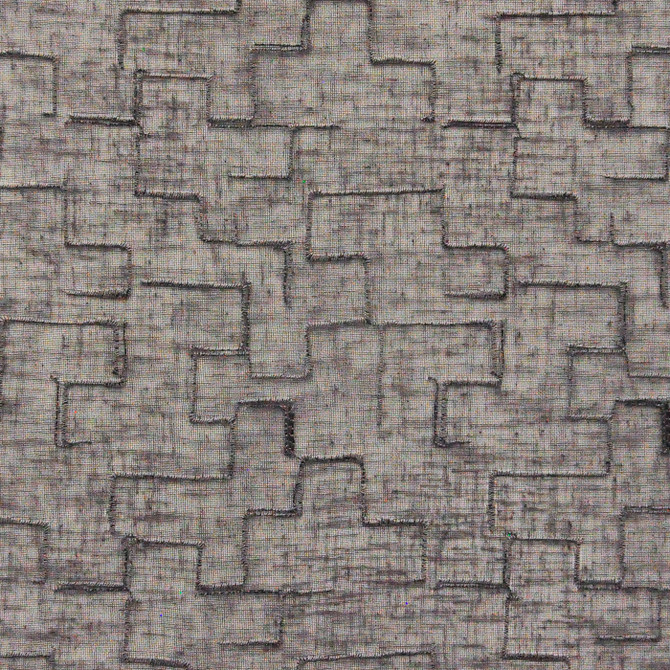 Maxwell Fabric MINOS 546 NOIR SHEER PATHS 100% POLYESTER TURKEY V-8" H-6.4" 118" EMB. WIDTH 110" - My Fabric Connection -
