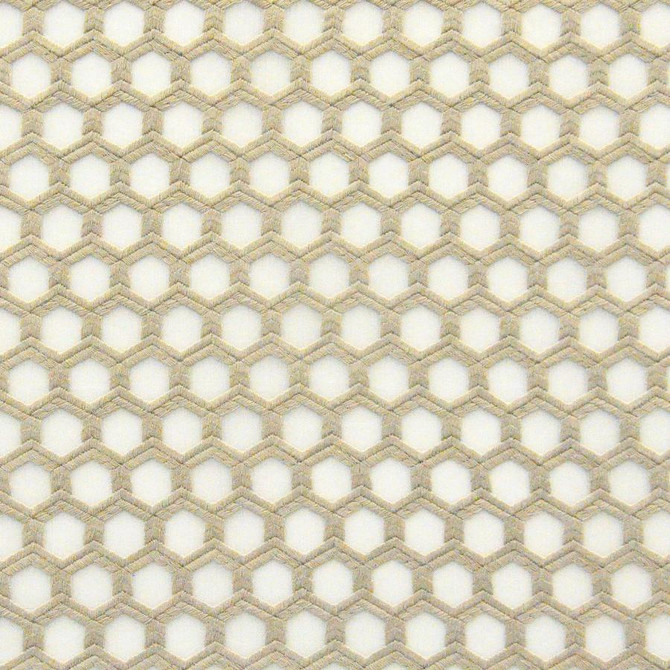 Maxwell Fabric Pergamon # 524 Oat Sheer Paths 100% POLYESTER TURKEY V-1.75" H-1" 118" EMB. WIDTH 110" - My Fabric Connection -