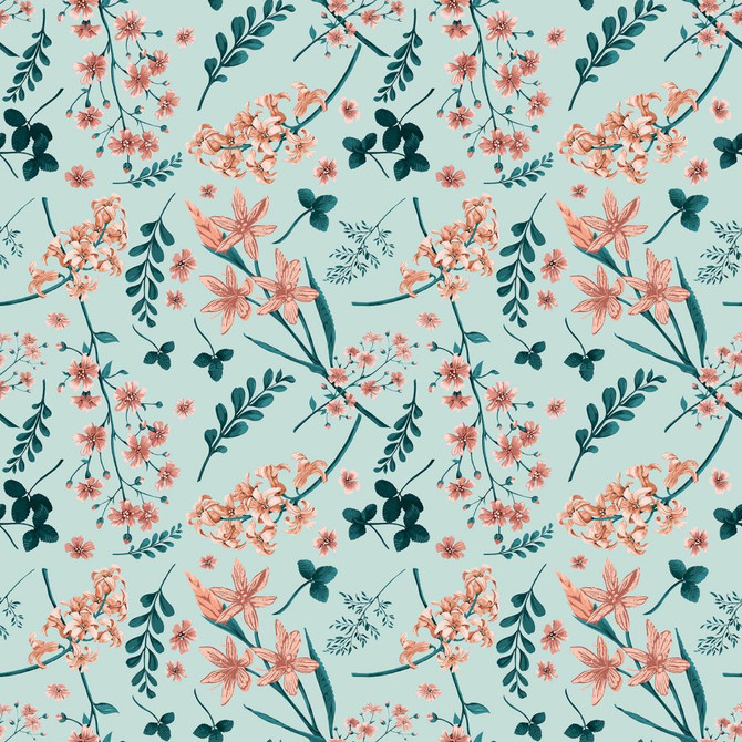 RM CoCo Fabric Wildflower Multi Coral Fields