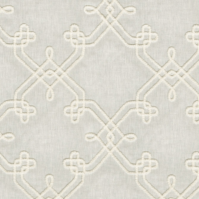 PKL Studio Fabric Dynasty Emb White 412447 Base 60% polyester, 30% cotton, 10% linen Emb: 100% polyester India 51000 Horizontal: 8.75 and Vertical: 9.25 55 - My Fabric Connection -