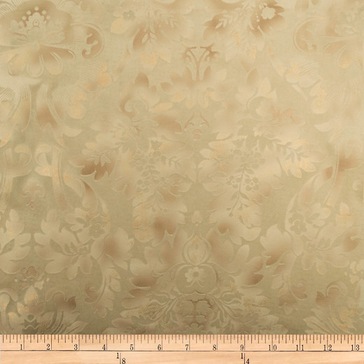 Europatex Fabric Embellished - Damask - Cream Embellished 100% Polyester China See Sample Horizontal: N/A and Vertical: N/A 118.00 inches  - My Fabric Connection -