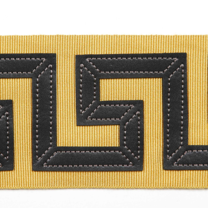 Europatex Fabric Kos Mustard Kos & Paros 55% Faux Leather, 23% Rayon, 21% Fibranne, 1% Polyester 3.00 inches - My Fabric Connection -