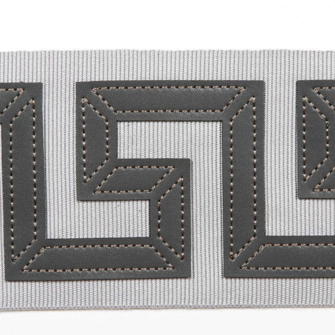 Europatex Fabric Kos Silver Kos & Paros 55% Faux Leather, 23% Rayon, 21% Fibranne, 1% Polyester 3.00 inches - My Fabric Connection -