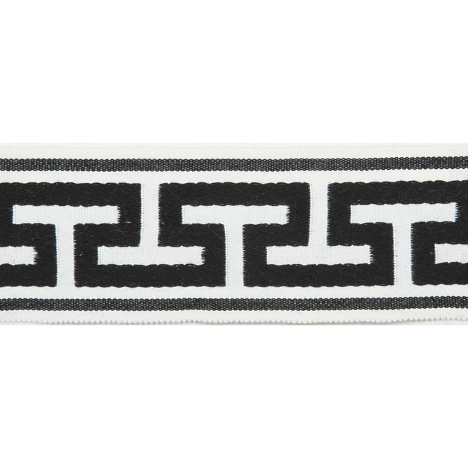 Europatex Fabric Pergola Embroidered Tape Black Pergola 100% Solution Dyed Acrylic 2.75 inches - My Fabric Connection -