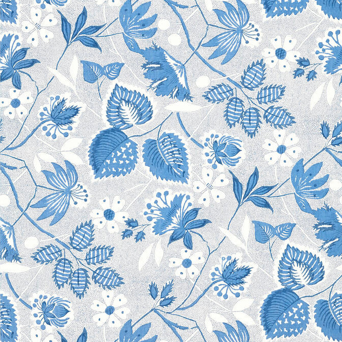 Anna French Wallpaper Indienne Hazel Blue AT15116 Wallpaper Non Woven Wallpaper UNITED STATES - </p><p>Repeat: V: 25 27 - My Fabric Connection -