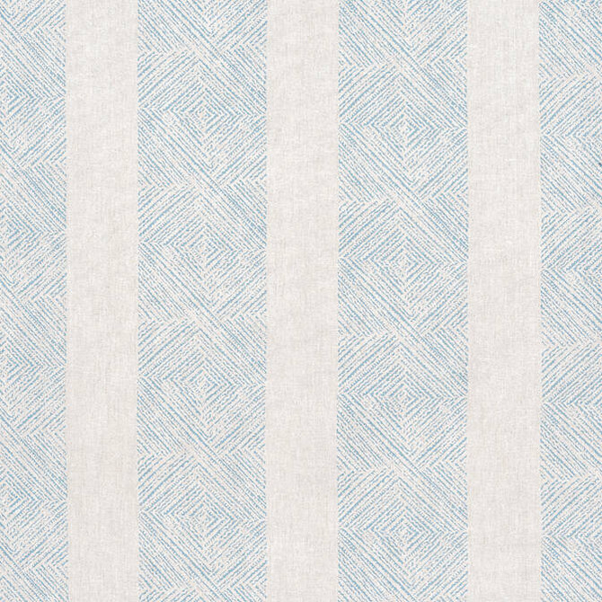 Anna French Fabric Clipperton Stripe Blue on Natural AF15129 Fabric 100% Linen INDIA 0 </p><p>Repeat: V: 6 54 - My Fabric Connection -