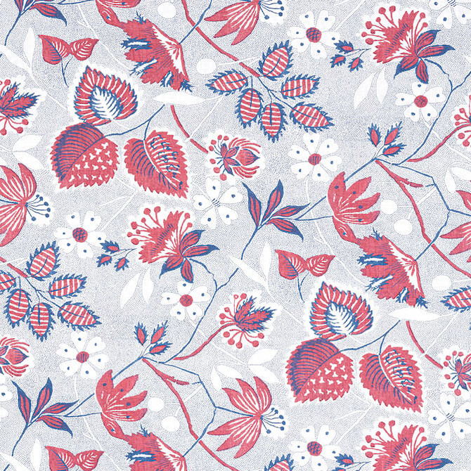 Anna French Fabric Indienne Hazel Red and Blue AF15115 Fabric 100% Linen UNITED KINGDOM - </p><p>Repeat: V: 24 54 - My Fabric Connection -