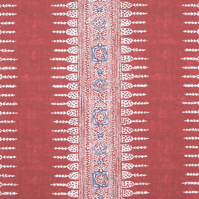 Anna French Fabric Javanese Stripe Red AF15138 Fabric 60% Linen, 30% Cot, 10% Nylon THAILAND 20000 </p><p>Repeat: V: 16.5 54 - My Fabric Connection -