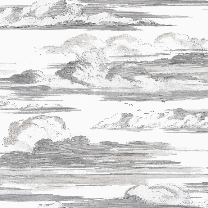 Anna French Wallpaper Cielo Black and White AT57872 Wallpaper </p><p>Repeat: V: 27.00"(68.58 cm) 27.00"(68.58 cm) - My Fabric Connection -