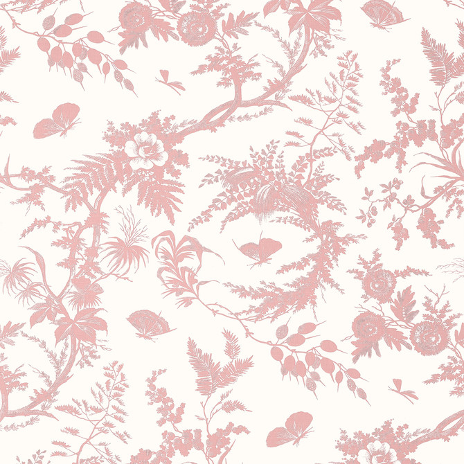 Anna French Wallpaper Newlands Toile Blush AT57835 Wallpaper </p><p>Repeat: V: 36.00"(91.44 cm) 27.00"(68.58 cm) - My Fabric Connection -