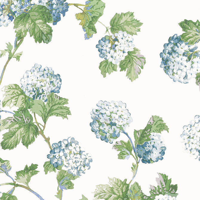 Anna French Wallpaper Sussex Hydrangea Blue and Green AT57846 Wallpaper </p><p>Repeat: V: 36.00"(91.44 cm) 27.00"(68.58 cm) - My Fabric Connection -
