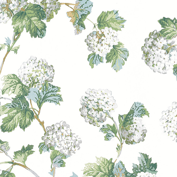 Anna French Wallpaper Sussex Hydrangea White and Green AT57849 Wallpaper Non Woven Wallpaper UNITED KINGDOM - </p><p>Repeat: V: 36 27 - My Fabric Connection -
