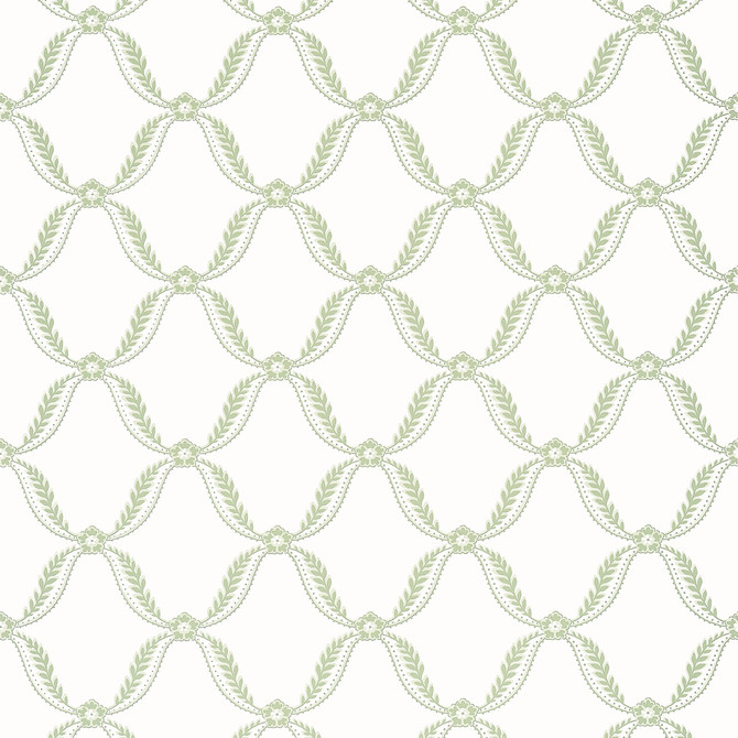 Anna French Wallpaper Tate Trellis Green AT57882 Wallpaper </p><p>Repeat: V: 6.25"(15.88 cm) 27.00"(68.58 cm) - My Fabric Connection -