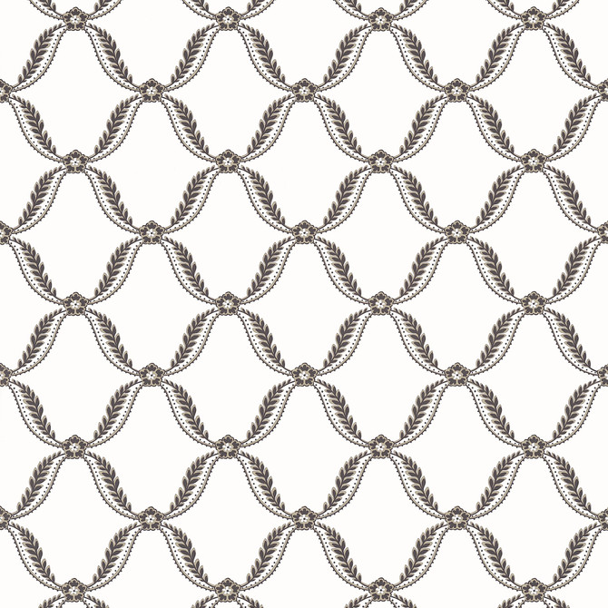 Anna French Wallpaper Tate Trellis Black AT57883 Wallpaper </p><p>Repeat: V: 6.25"(15.88 cm) 27.00"(68.58 cm) - My Fabric Connection -