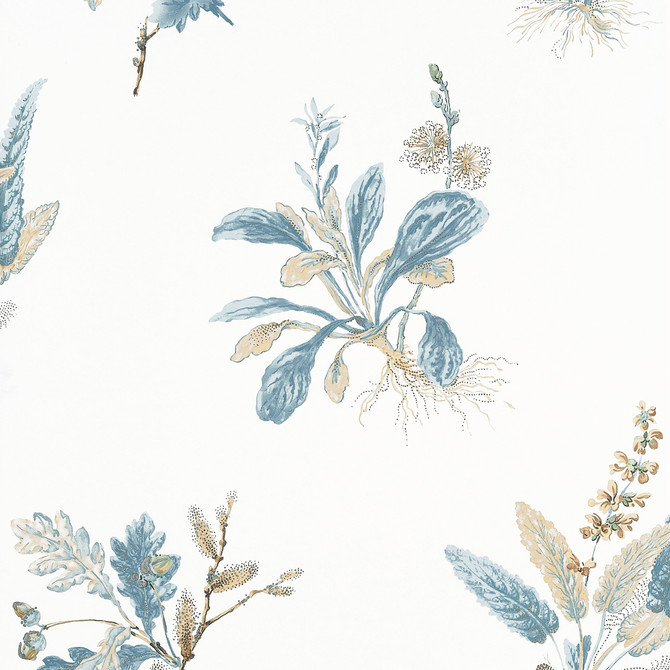 Anna French Wallpaper Woodland Beige and Soft Blue AT57850 Wallpaper </p><p>Repeat: V: 21.50"(54.61 cm) 20.50"(52.07 cm) - My Fabric Connection -