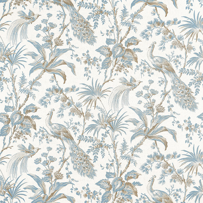 Anna French Fabric Peacock Toile Soft Blue and Beige AF57828 Fabric 55% Linen, 45% Cotton UNITED STATES 18000 </p><p>Repeat: V: 35.5 54 - My Fabric Connection -