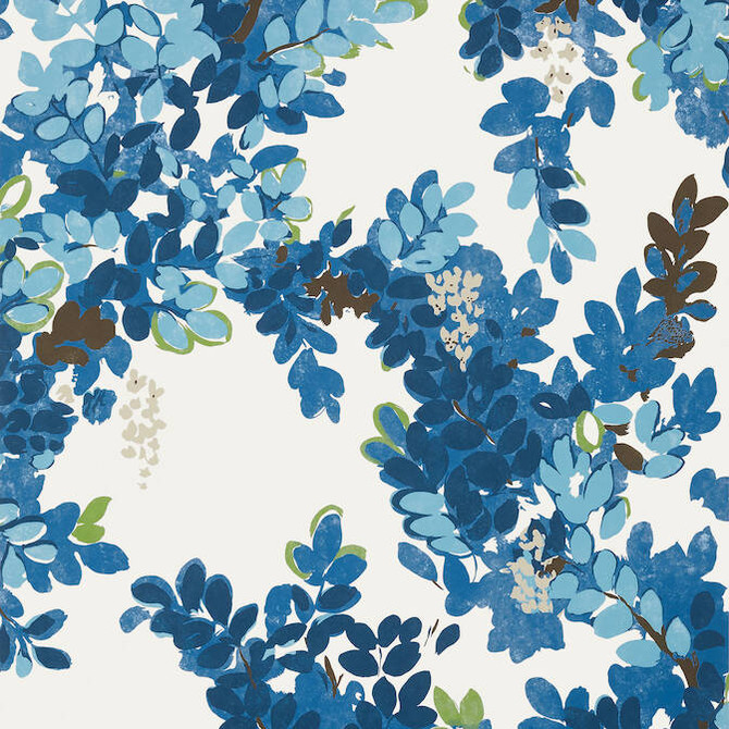 Thibaut Wallpaper Central Park Blue and Green T14330 Wallpaper Wallpaper UNITED STATES - </p><p>Repeat: V: 36 27 - My Fabric Connection -